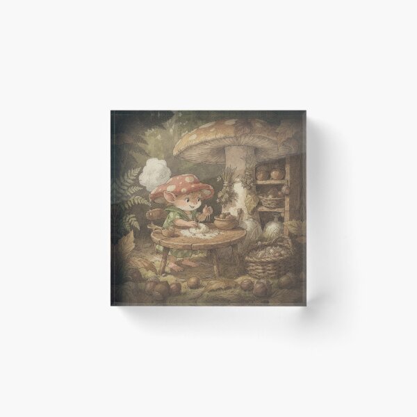 Item preview, Mushroom-Cap Baker Kneading Seed Dough designed and sold by PictorialWhimsy.