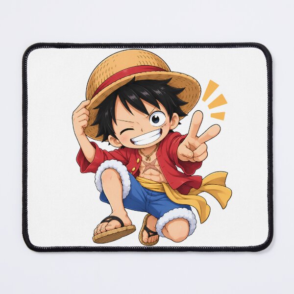 Item preview, Chibi Monkey D. Luffy One Piece Anime, Cute Tiny Straw Hat Art designed and sold by LumiAnCreations.