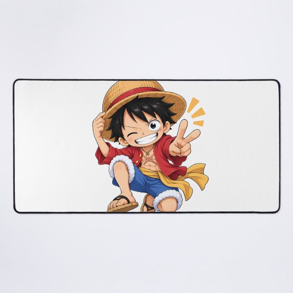 Item preview, Chibi Monkey D. Luffy One Piece Anime, Cute Tiny Straw Hat Art designed and sold by LumiAnCreations.