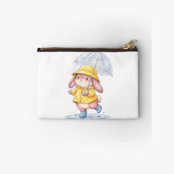 Item preview, Cute Bunny in Yellow Raincoat Under Umbrella designed and sold by StickerNestYou.