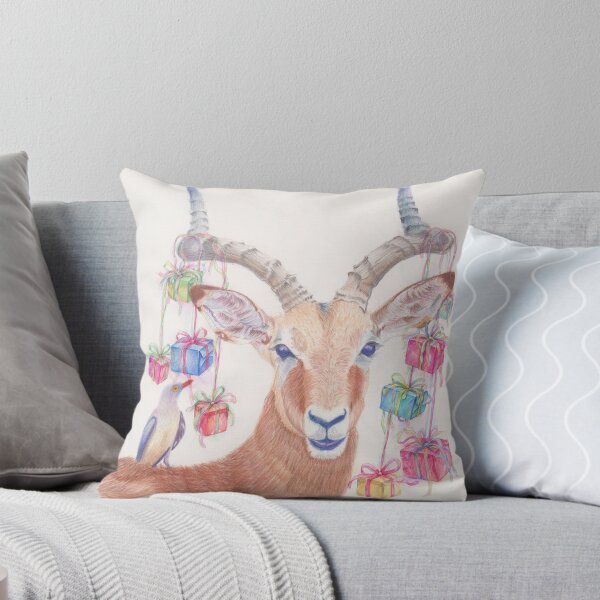 Item preview, Christmas decorated antelope with bird onboard designed and sold by SandraAnimalArt.