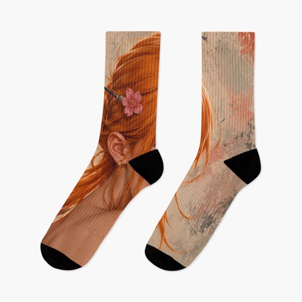 Item preview, Orange Haired Samurai Woman – Japanese Warrior Anime Girl Aesthetic designed and sold by Dyan4.