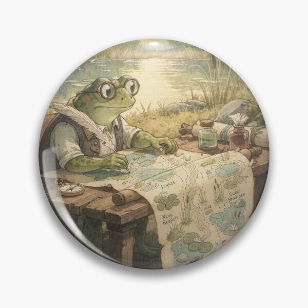 Item preview, Frog Cartographer Mapping the Whole Pond designed and sold by PictorialWhimsy.