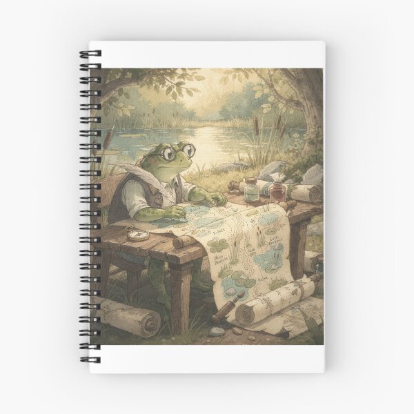 Item preview, Frog Cartographer Mapping the Whole Pond designed and sold by PictorialWhimsy.