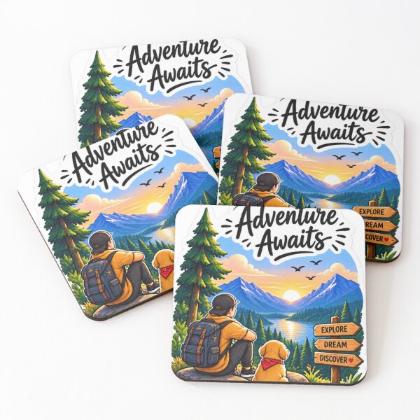 Item preview, Adventure Awaits Mountain Travel Sticker designed and sold by Prashant3105.