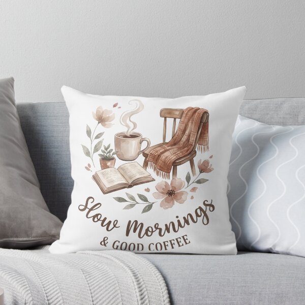Item preview, Cozy Morning Coffee Floral Book Chair Aesthetic designed and sold by StickerNestYou.
