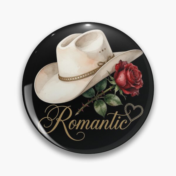 Item preview, Romantic Cowboy Hat Rose Watercolor Western designed and sold by CF_VintageDesign.