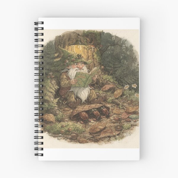Item preview, Moss Gnome Reading Bedtime Stories to Beetles designed and sold by PictorialWhimsy.