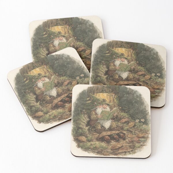 Item preview, Moss Gnome Reading Bedtime Stories to Beetles designed and sold by PictorialWhimsy.