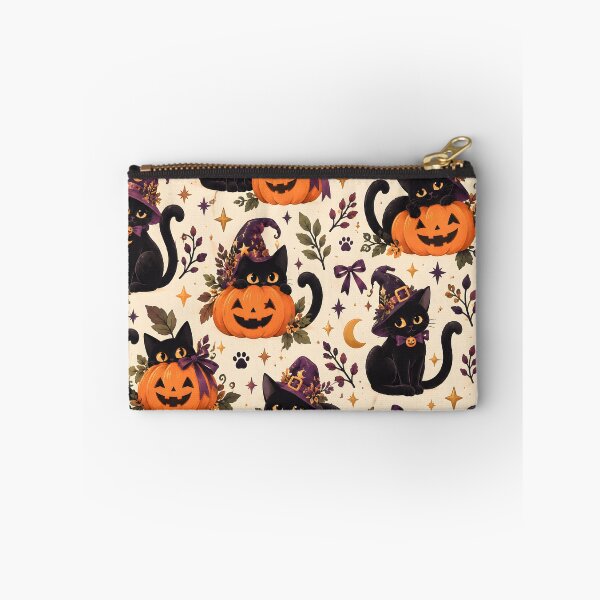 Item preview, Halloween Pattern: black cats and pumpkins designed and sold by DreamagineArtDesign.