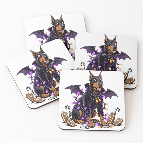 Item preview, Happy Halloween Doberman Vampire with Coffin Cookies designed and sold by CraftyValley.