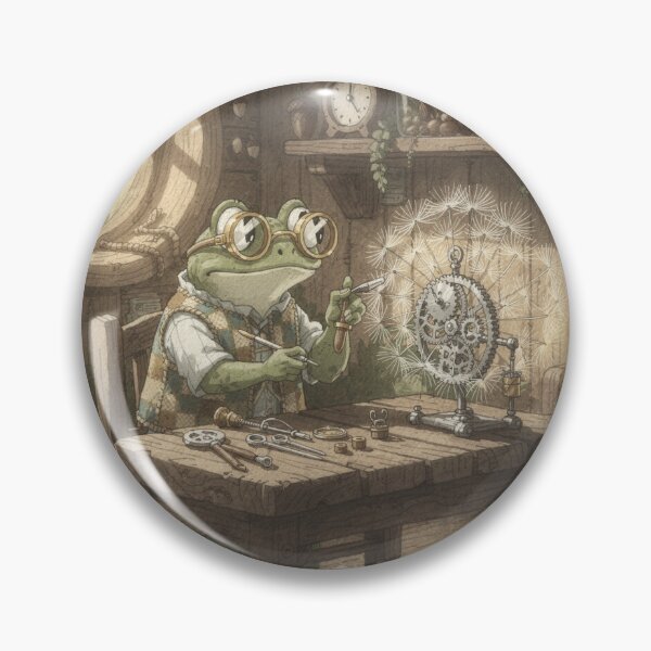 Item preview, Toad Clockmaker Winding a Dandelion Clock designed and sold by PictorialWhimsy.