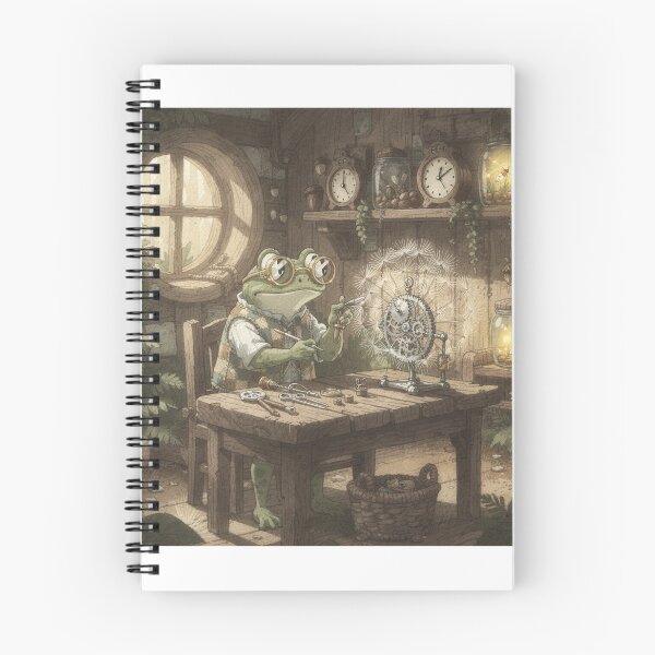 Item preview, Toad Clockmaker Winding a Dandelion Clock designed and sold by PictorialWhimsy.