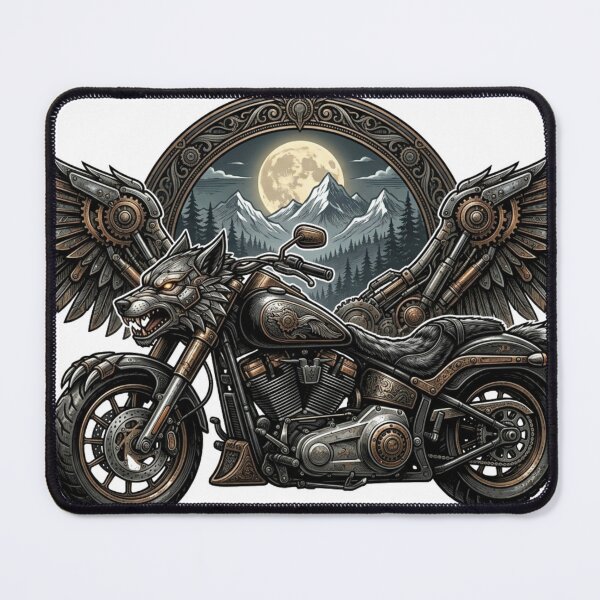 Item preview, Winged Wolf Motorcycle – Steampunk Mechanical Biker designed and sold by meghnad.