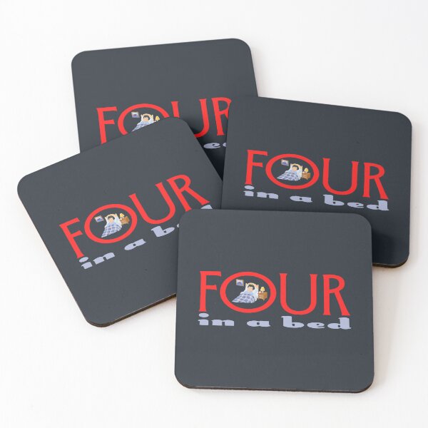 Item preview, Four In A Bed Cartoon (on Navy) designed and sold by PawsitiveMum3.