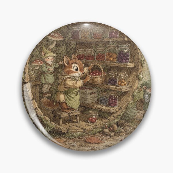 Item preview, Chipmunk Folk Bottling Autumn Berries designed and sold by PictorialWhimsy.