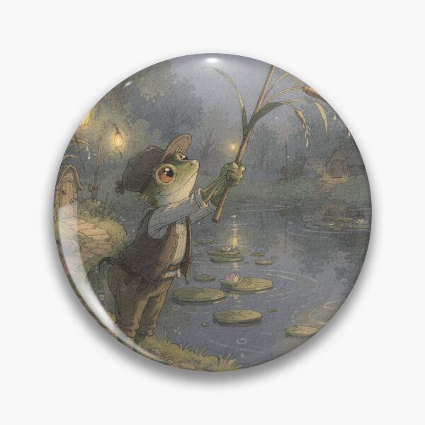 Item preview, Frog Lamplighter Along the Evening Reeds designed and sold by PictorialWhimsy.