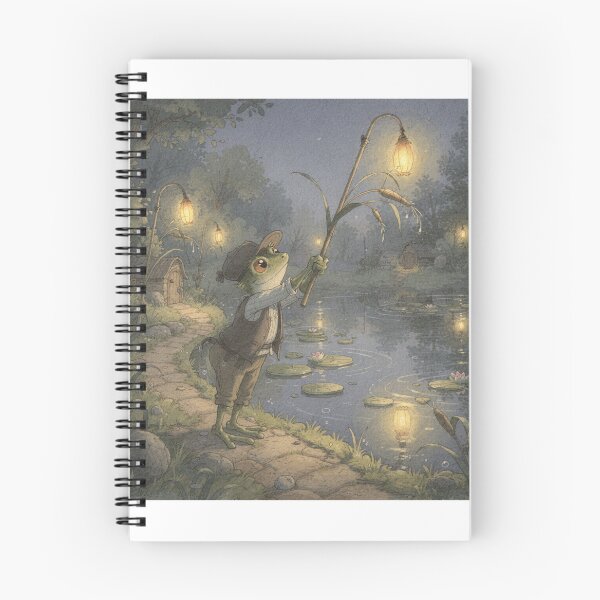 Item preview, Frog Lamplighter Along the Evening Reeds designed and sold by PictorialWhimsy.