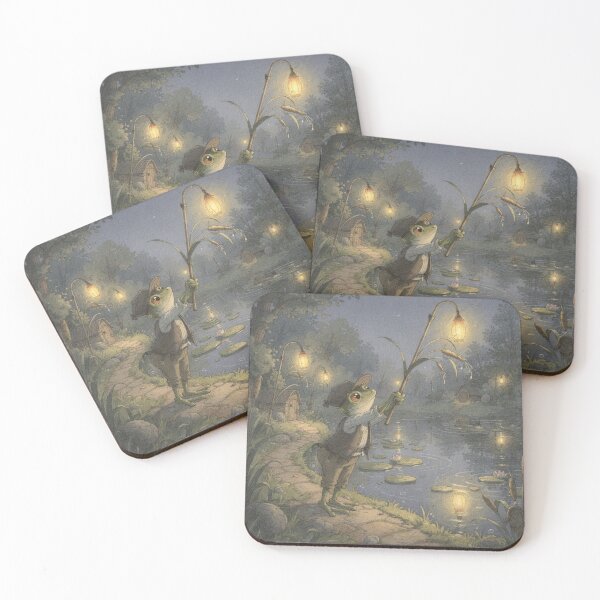 Item preview, Frog Lamplighter Along the Evening Reeds designed and sold by PictorialWhimsy.