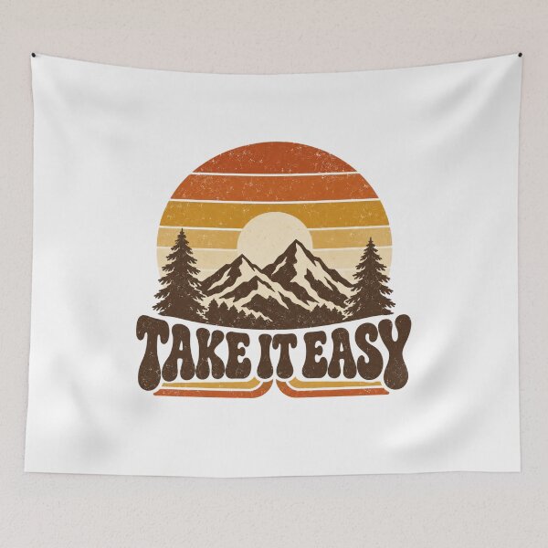 Item preview, Take It Easy – Retro Mountain Sunset designed and sold by MotionBanana Art.