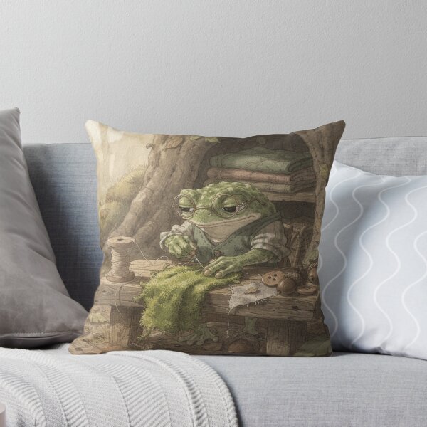Item preview, Toad Tailor Stitching a Moss Cloak designed and sold by PictorialWhimsy.