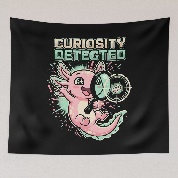 Item preview, Curiosity Detected Cute Axolotl Science Biology Graphic designed and sold by SplashTastic.