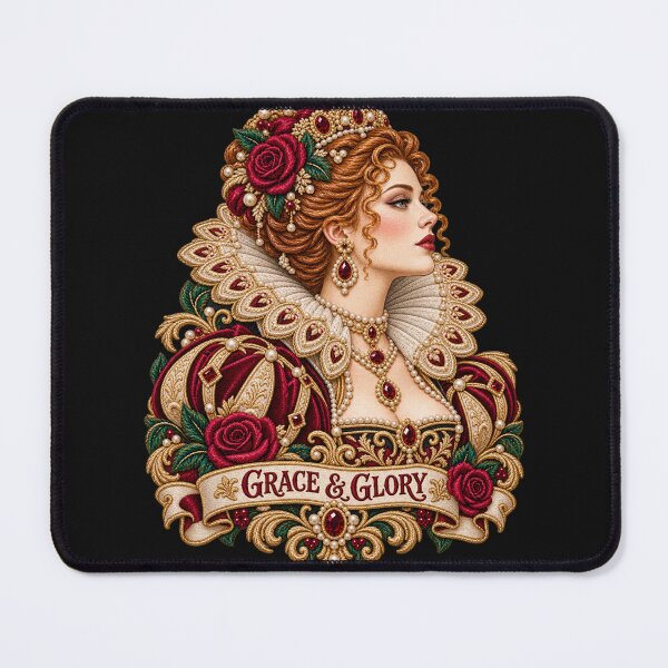 Item preview, Elizabethan Woman Portrait – Grace Strength Beauty Embroidered Art designed and sold by Emoji Emblems.