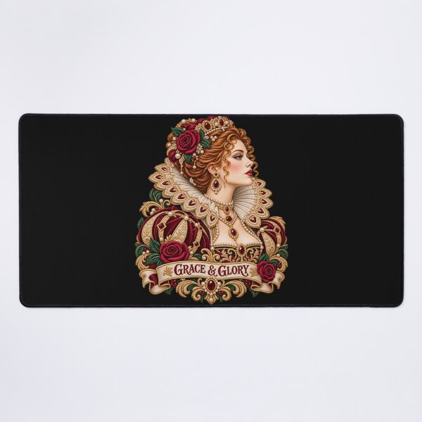 Item preview, Elizabethan Woman Portrait – Grace Strength Beauty Embroidered Art designed and sold by Emoji Emblems.