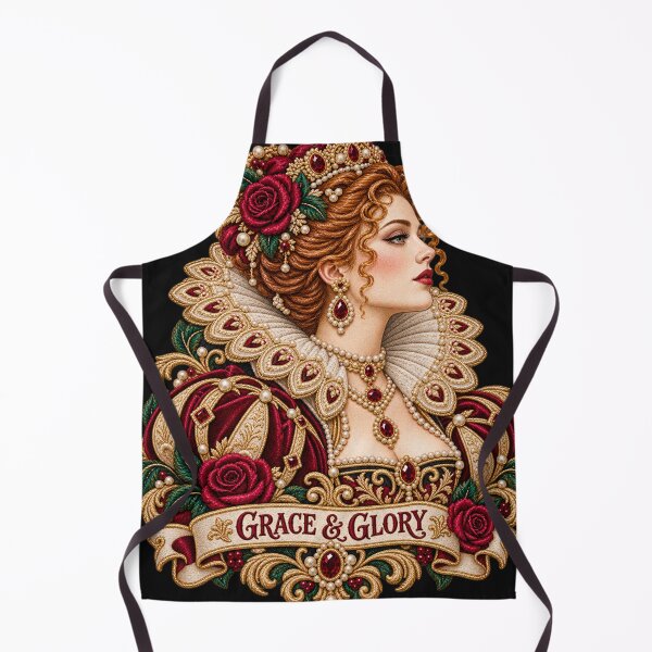 Item preview, Elizabethan Woman Portrait – Grace Strength Beauty Embroidered Art designed and sold by Emoji Emblems.