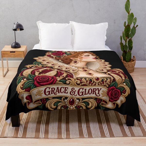 Item preview, Elizabethan Woman Portrait – Grace Strength Beauty Embroidered Art designed and sold by Emoji Emblems.