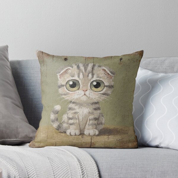 Item preview, Scottish Fold Kitten With Enormous Eyes designed and sold by PictorialWhimsy.