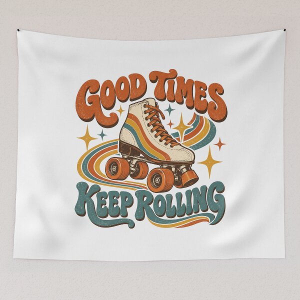 Item preview, Good Times Keep Rolling – Retro Roller Skate designed and sold by MotionBanana Art.