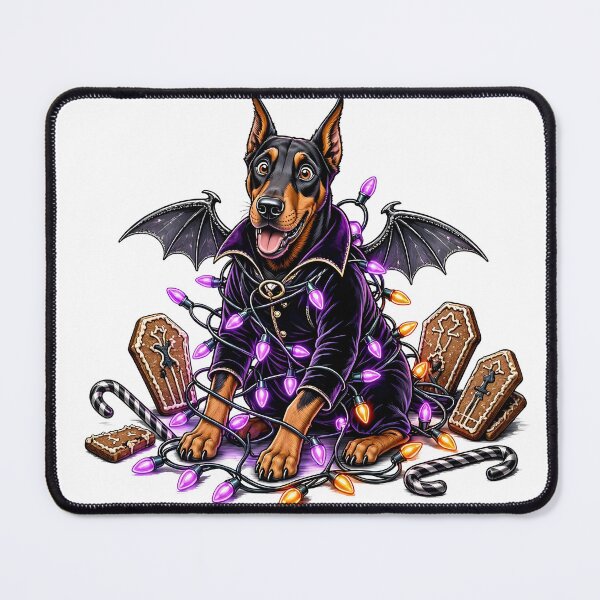 Item preview, Spooky Dracula Doberman with Halloween Gingerbread Coffins designed and sold by CraftyValley.