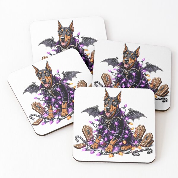 Item preview, Spooky Dracula Doberman with Halloween Gingerbread Coffins designed and sold by CraftyValley.