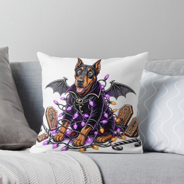 Item preview, Spooky Dracula Doberman with Halloween Gingerbread Coffins designed and sold by CraftyValley.