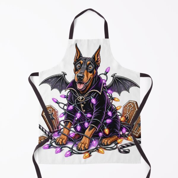 Item preview, Spooky Dracula Doberman with Halloween Gingerbread Coffins designed and sold by CraftyValley.