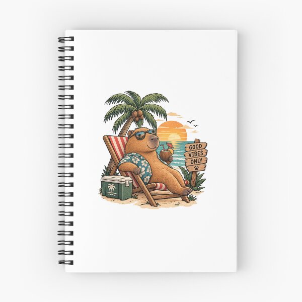 Item preview, Chill Capybara Tropical Beach Vintage Illustration designed and sold by lovepower.