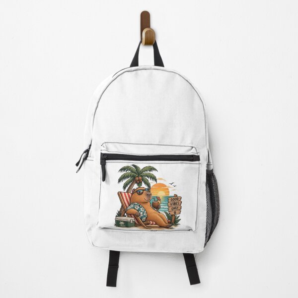 Item preview, Chill Capybara Tropical Beach Vintage Illustration designed and sold by lovepower.