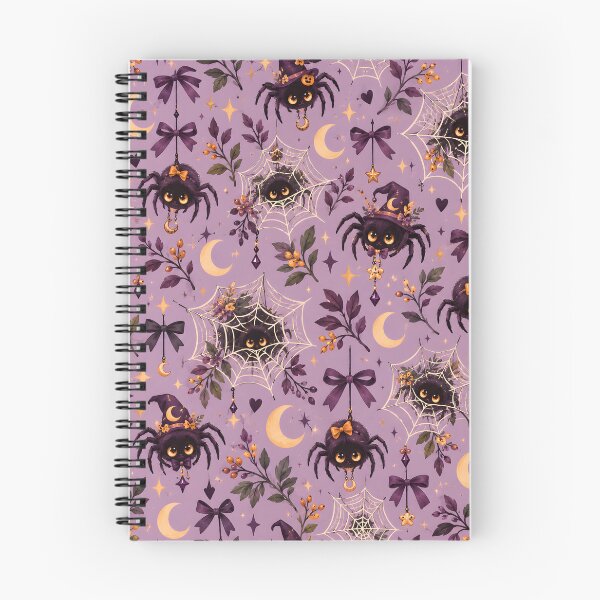 Item preview, Halloween Pattern: cute spiders and their webs designed and sold by DreamagineArtDesign.