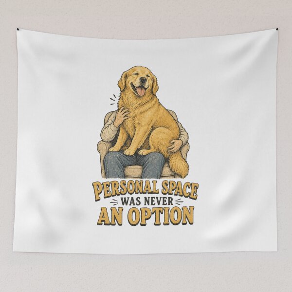 Item preview, Personal Space Was Never An Option Shirt, Funny Golden Retriever T-Shirt, Big Dog Lap Dog Tee, Dog Mom Gift Shirt, Vintage Dog Graphic designed and sold by TshirtsLabs.