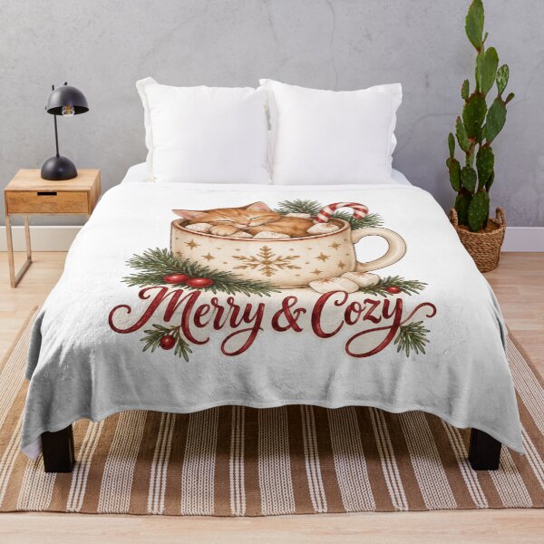 Item preview, Merry and Cozy Cat Cocoa Christmas Shirt designed and sold by DreamelleStudio.