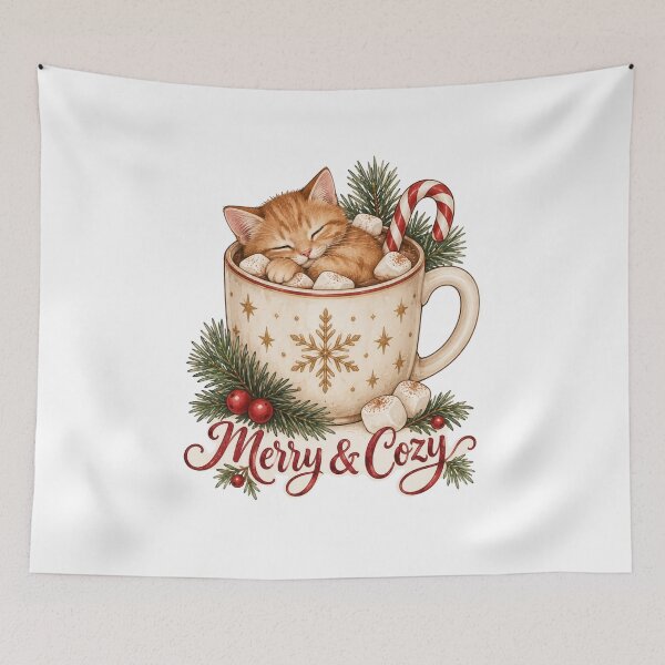 Item preview, Merry and Cozy Cat Cocoa Christmas Shirt designed and sold by DreamelleStudio.