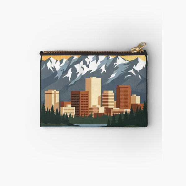 Item preview, Anchorage Skyline Chugach Mountains Alaska Travel Badge Sticker designed and sold by DetourDgn.