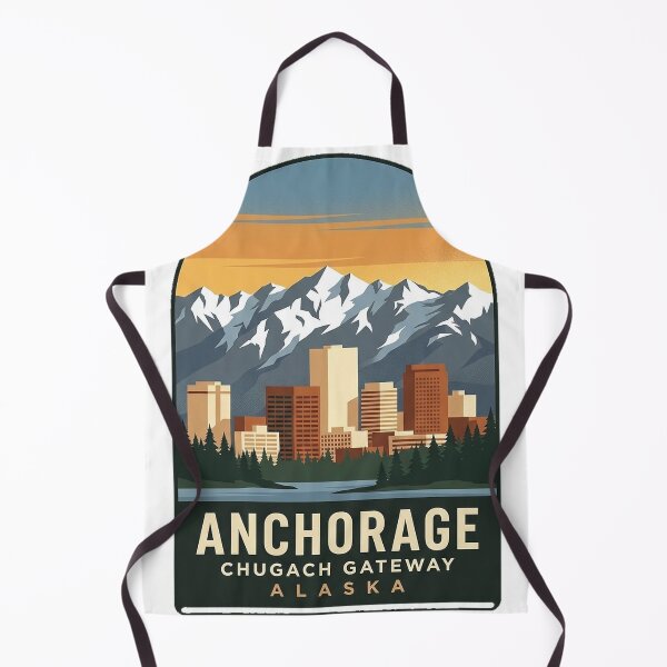 Item preview, Anchorage Skyline Chugach Mountains Alaska Travel Badge Sticker designed and sold by DetourDgn.