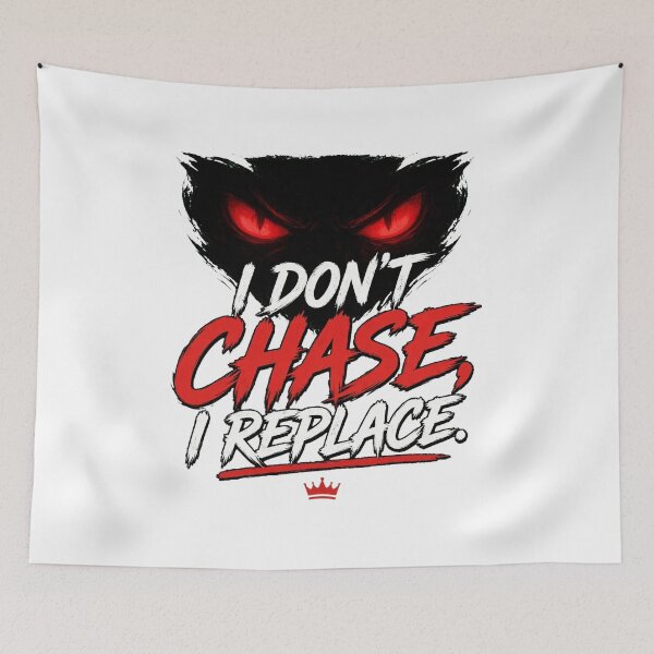 Item preview, I DON'T CHASE I REPLACE - Red Eyes Alpha Crown Motivation designed and sold by VYBE DARK Studio.