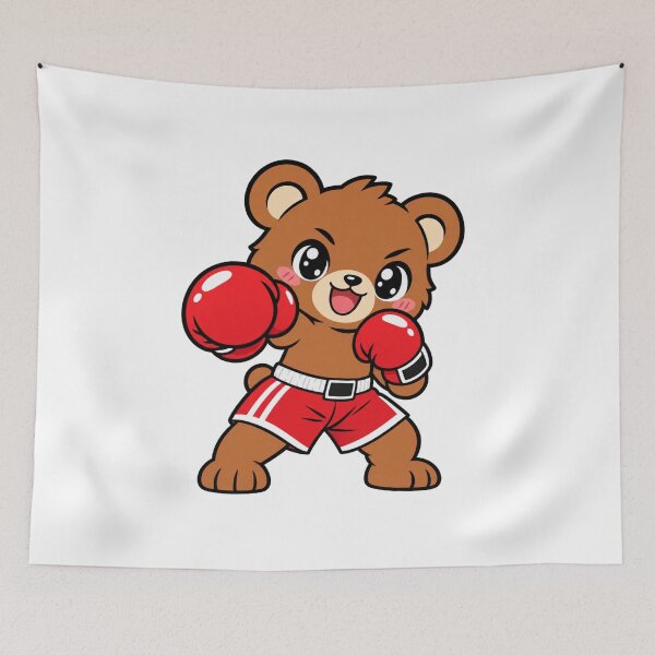 Item preview, Kawaii Bear Boxer Cute Boxing designed and sold by RonBear-Designs.