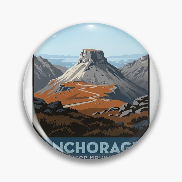 Item preview, Flattop Mountain Anchorage Alaska Hiking Travel Badge Sticker designed and sold by DetourDgn.