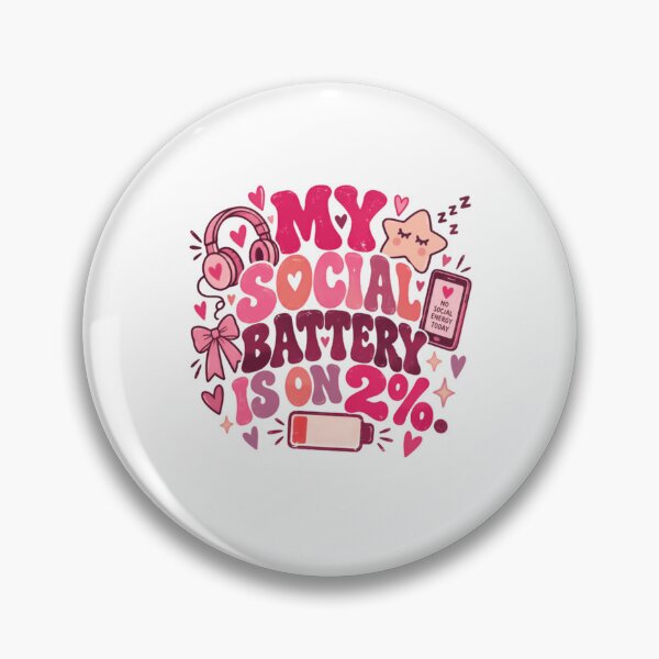 Item preview, My Social Battery Is On 2% Introvert Social Energy Drained designed and sold by RetroMini2026.