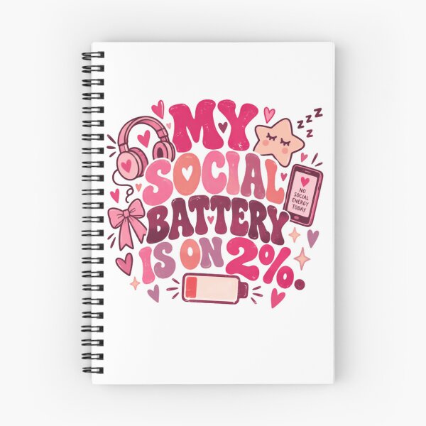 Item preview, My Social Battery Is On 2% Introvert Social Energy Drained designed and sold by RetroMini2026.