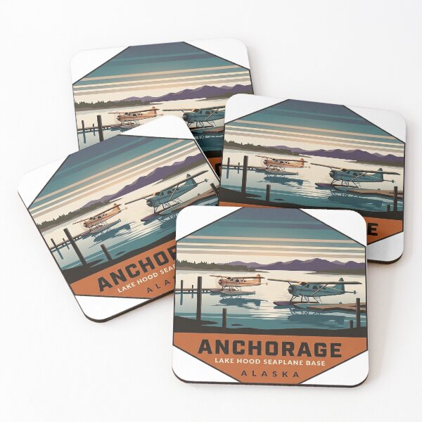 Item preview, Lake Hood Seaplane Base Anchorage Alaska Badge Sticker designed and sold by DetourDgn.